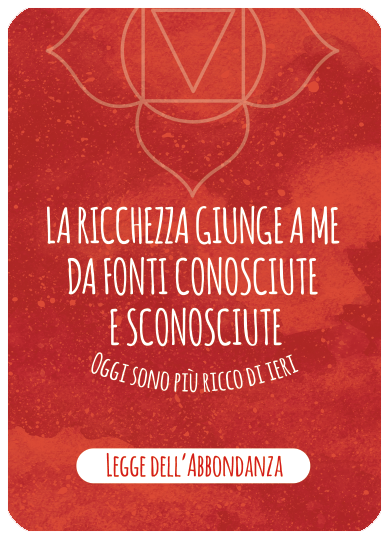 La carta Legge dell'Abbondanza del mio Oracolo dei decreti quotidiani